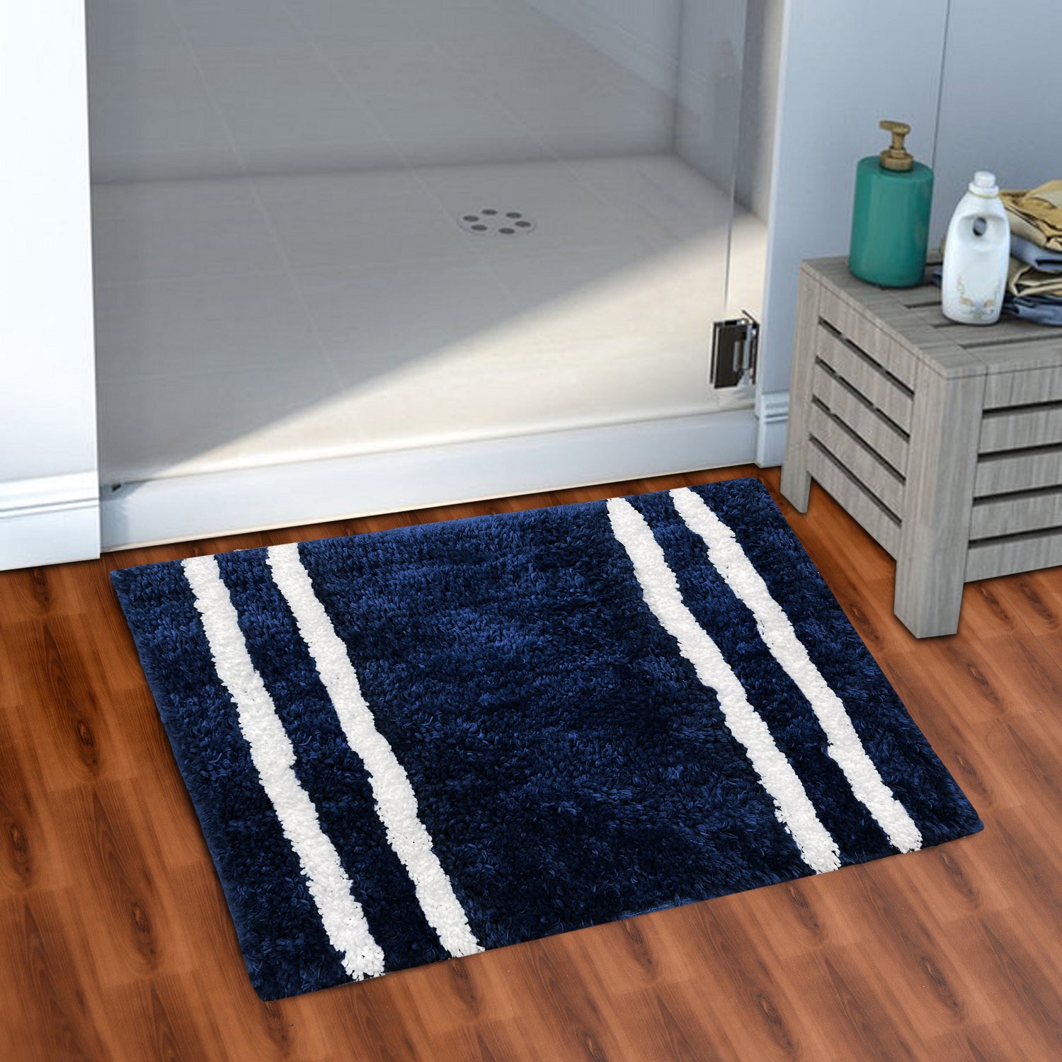 Glorious Super Soft Microfiber Anti Slip Bathmat, Navy