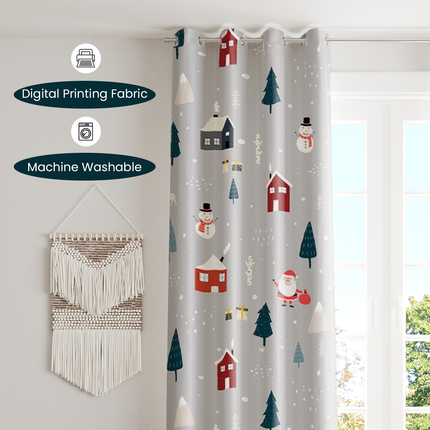AEROHAVEN Velvet Christmas Curtains for Festive Home Décor and Gifting