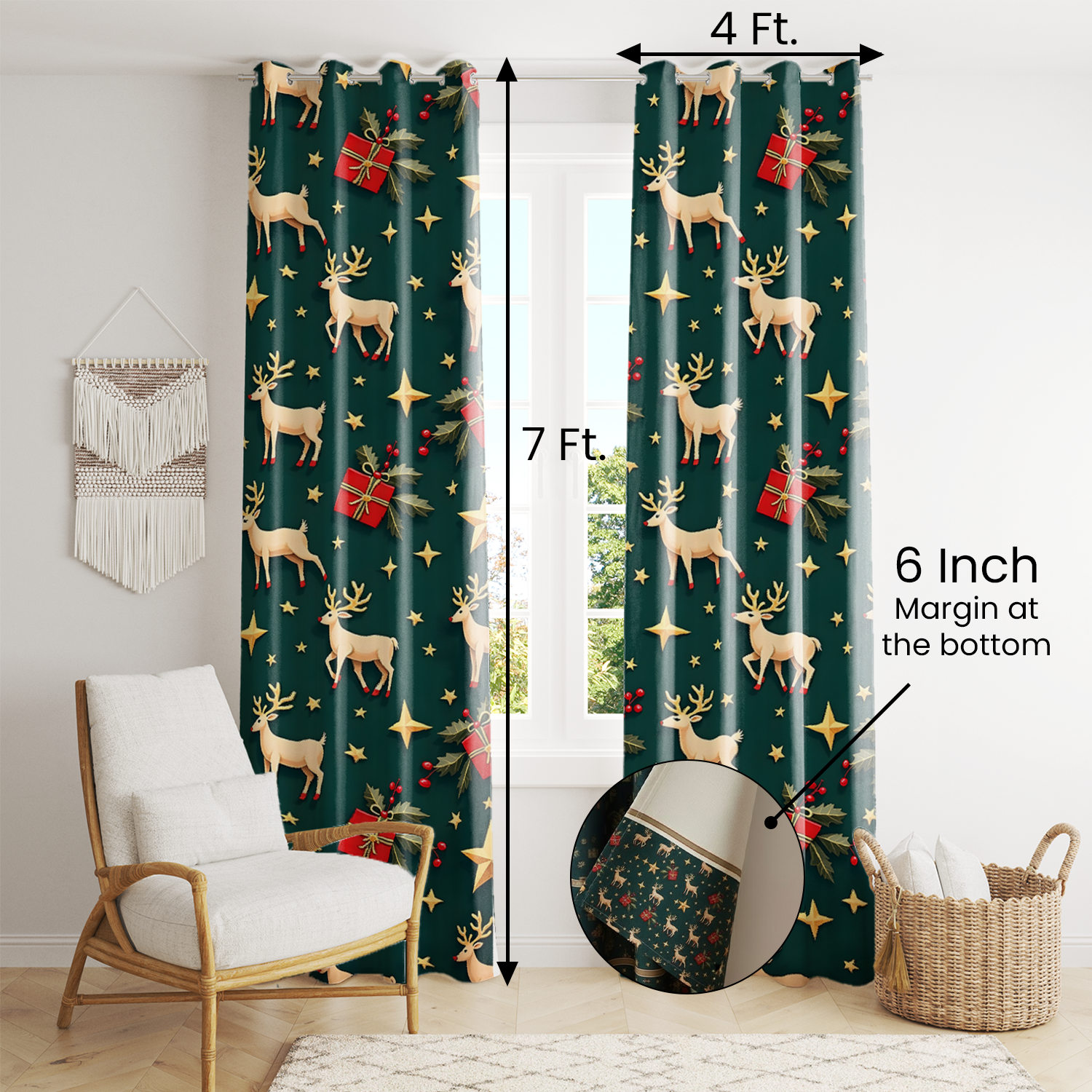 AEROHAVEN Velvet Christmas Curtains for Festive Home Décor and Gifting