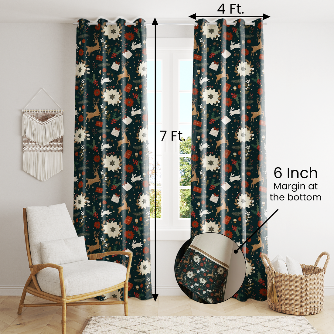AEROHAVEN Velvet Christmas Curtains for Festive Home Décor and Gifting