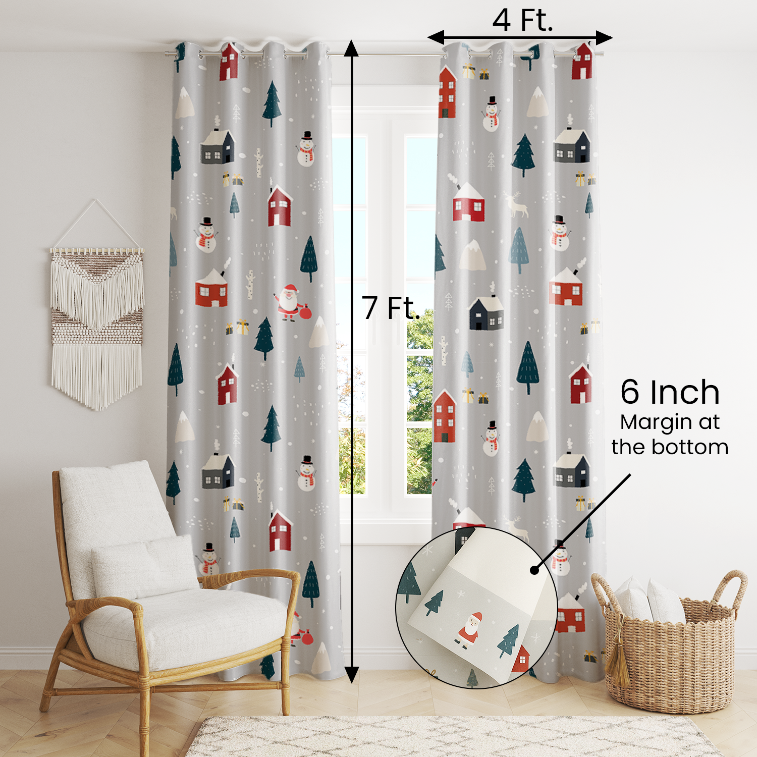 AEROHAVEN Velvet Christmas Curtains for Festive Home Décor and Gifting