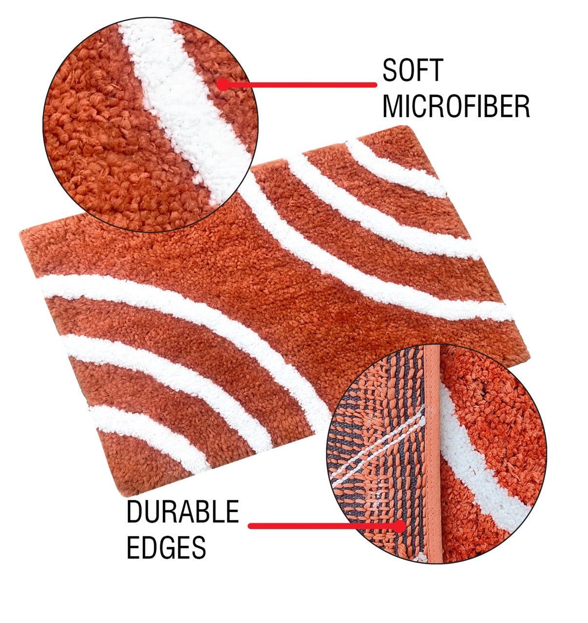 Glorious Super Soft Microfiber Anti Slip Bathmat, Peach