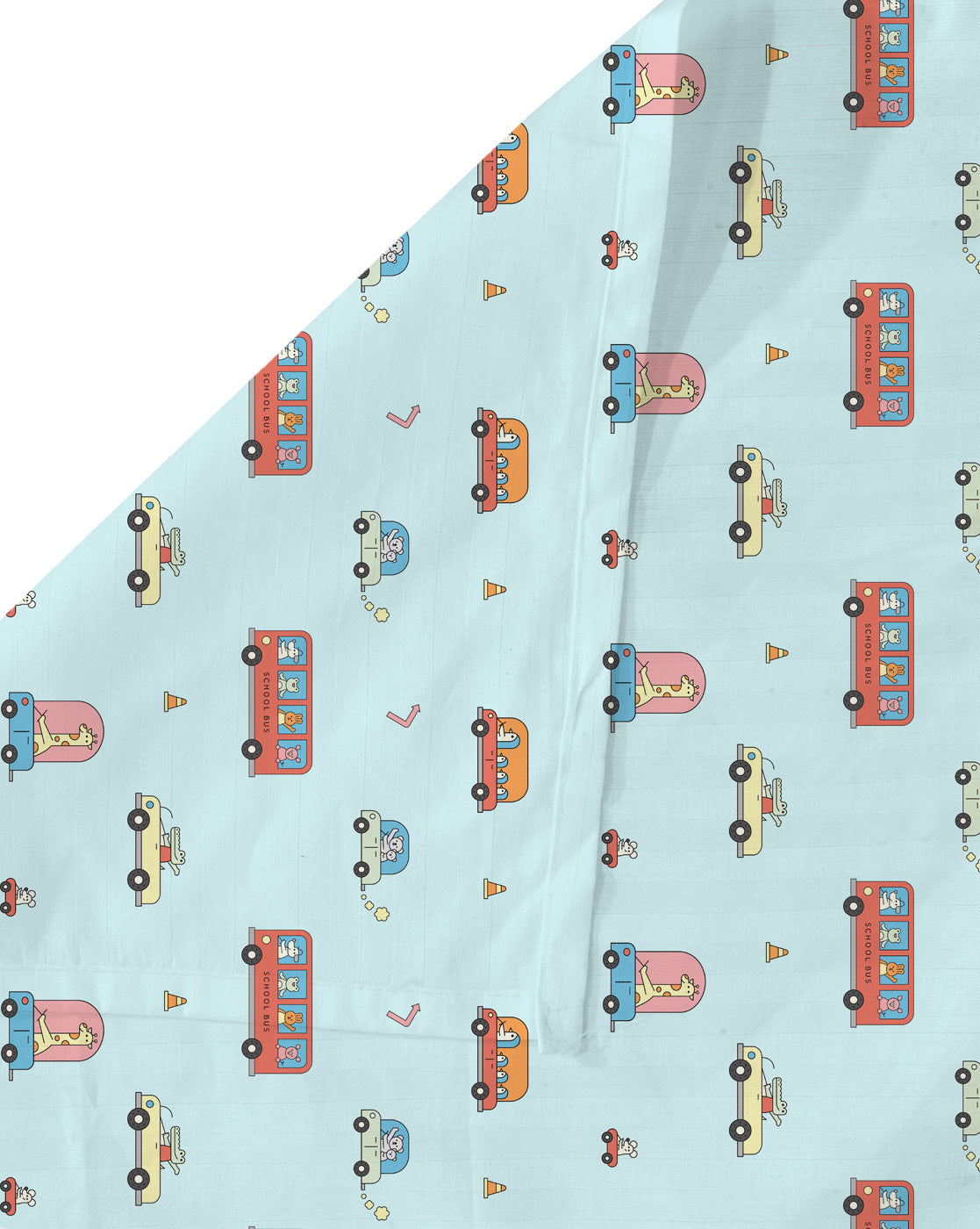 AEROHAVEN Microfiber Cartoon Flat Double Bedsheet with 2 Pillow Covers for kids