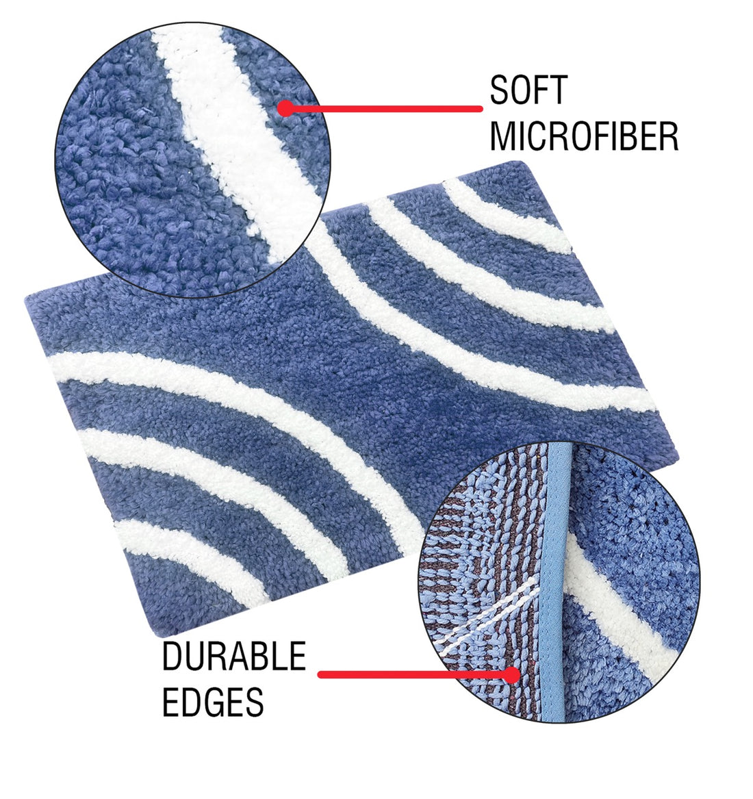 Glorious Super Soft Microfiber Anti Slip Bathmat, Aqua