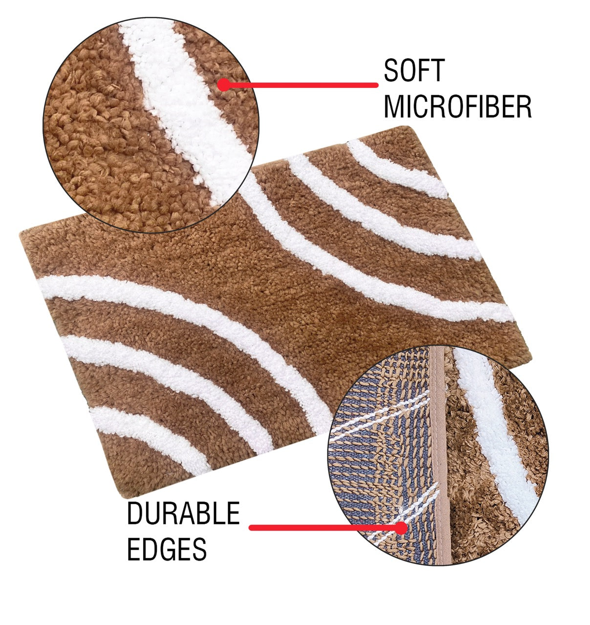 Glorious Super Soft Microfiber Anti Slip Bathmat, Coffee