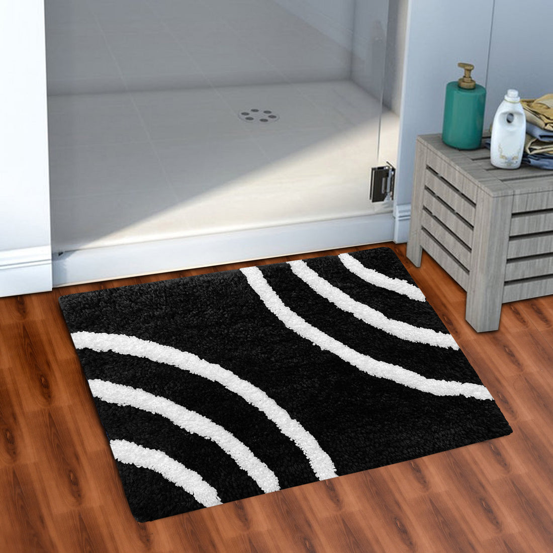 Glorious Super Soft Microfiber Anti Slip Bathmat, Black