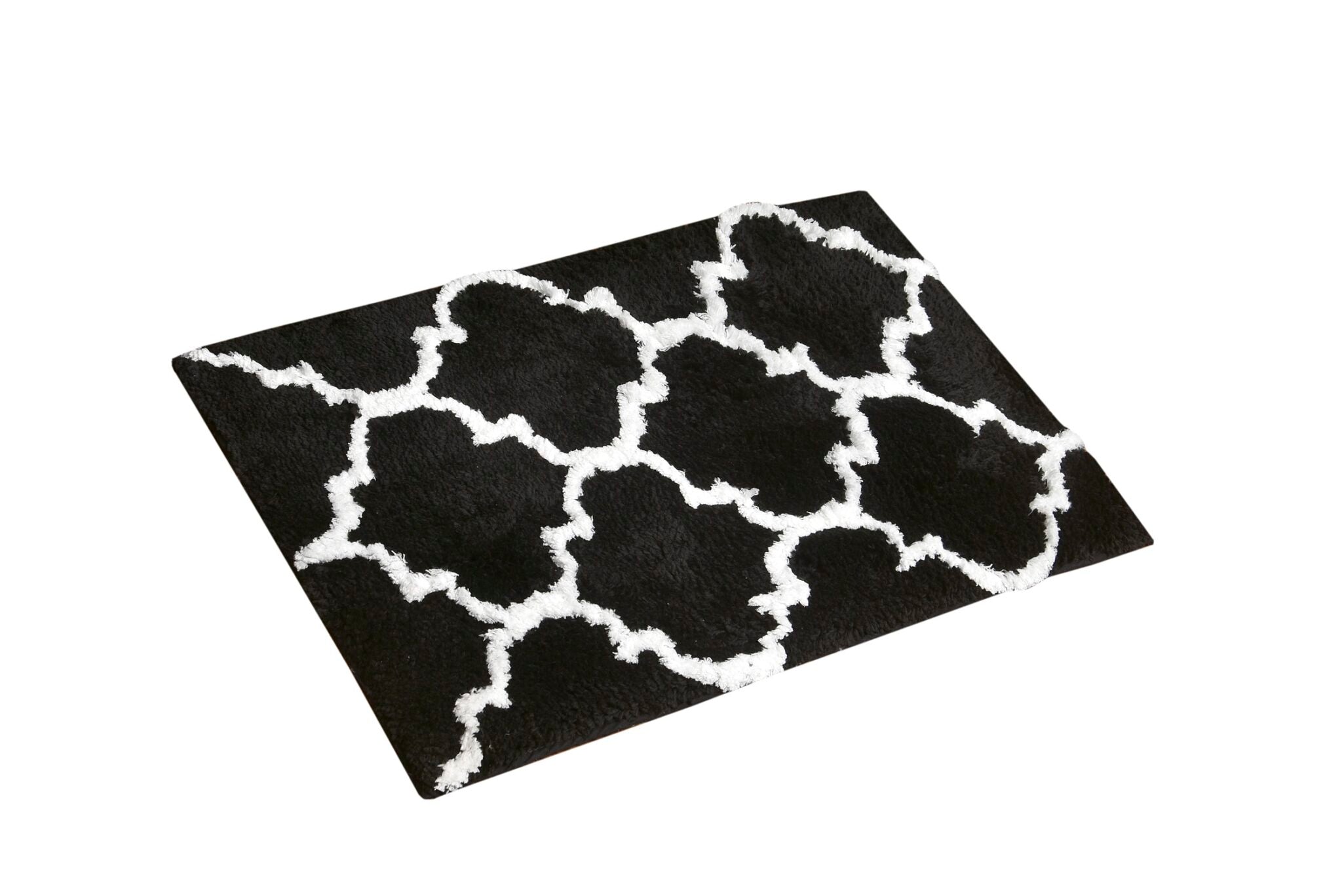 Glorious Moroccan Super Soft Anti Slip Bathmat, Black