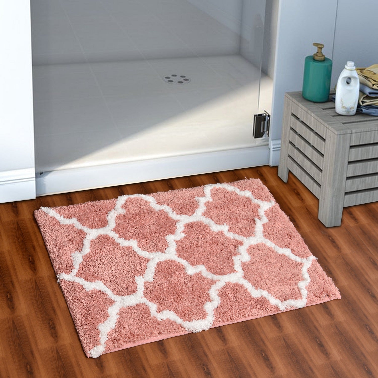 Glorious Moroccan Super Soft Anti Slip Bathmat, Peach