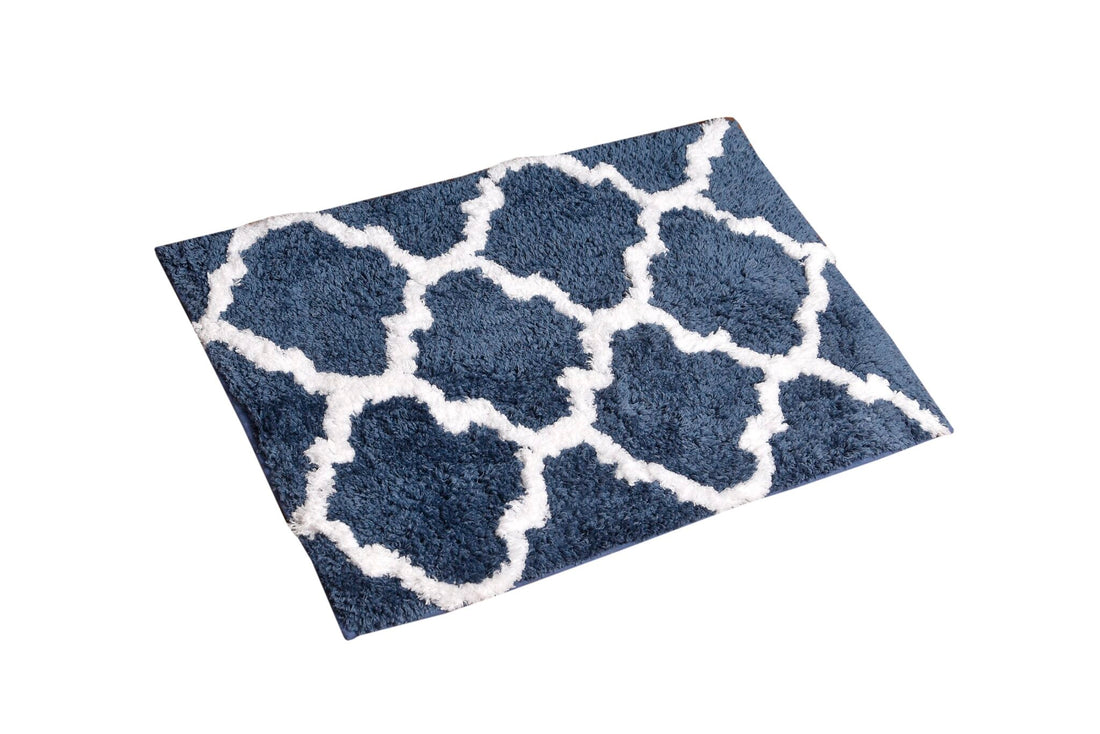 Glorious Moroccan Super Soft Anti Slip Bathmat, Navy