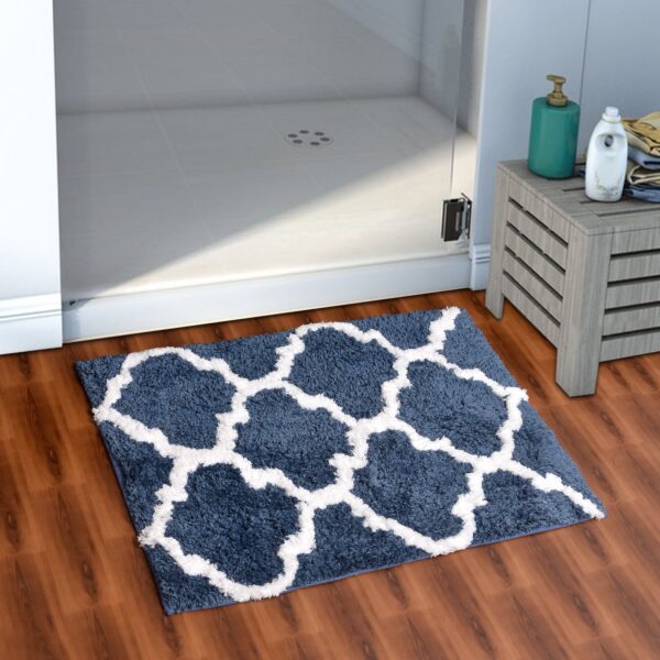 Glorious Moroccan Super Soft Anti Slip Bathmat, Navy