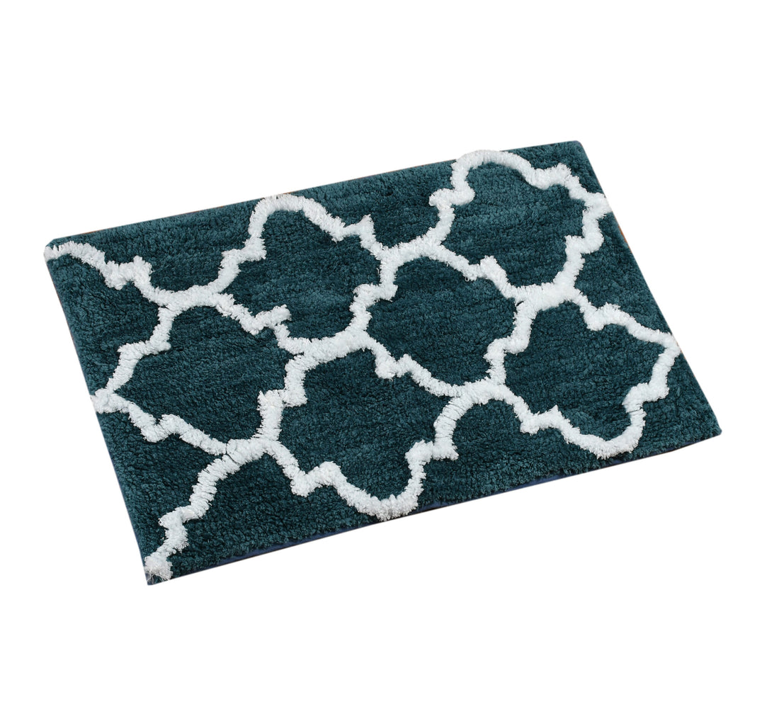 Glorious Moroccan Super Soft Anti Slip Bathmat, Teal