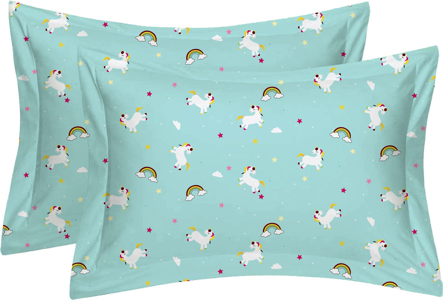 AEROHAVEN Microfiber Cartoon Flat Double Bedsheet with 2 Pillow Covers for kids