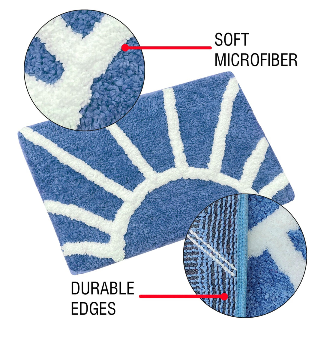 Glorious Super Soft Microfiber Anti Slip Bathmat, Aqua
