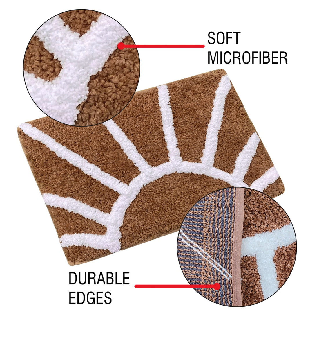 Glorious Super Soft Microfiber Anti Slip Bathmat, Coffee