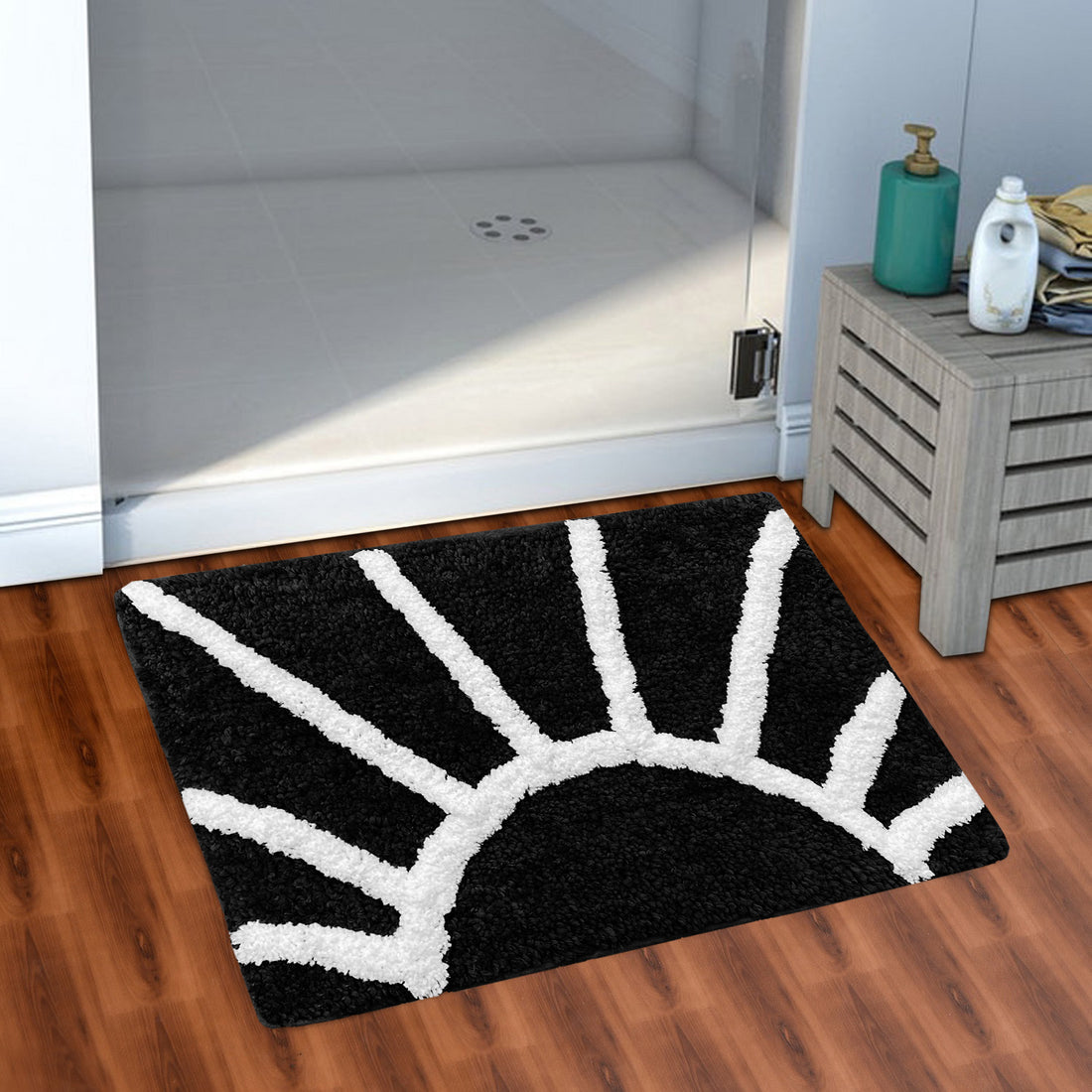 Glorious Super Soft Microfiber Anti Slip Bathmat, Black