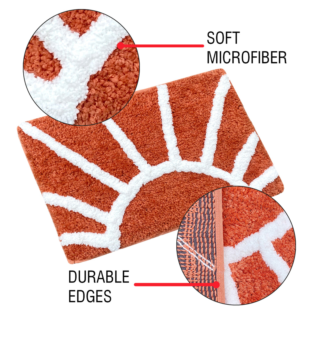 Glorious Super Soft Microfiber Anti Slip Bathmat, Peach