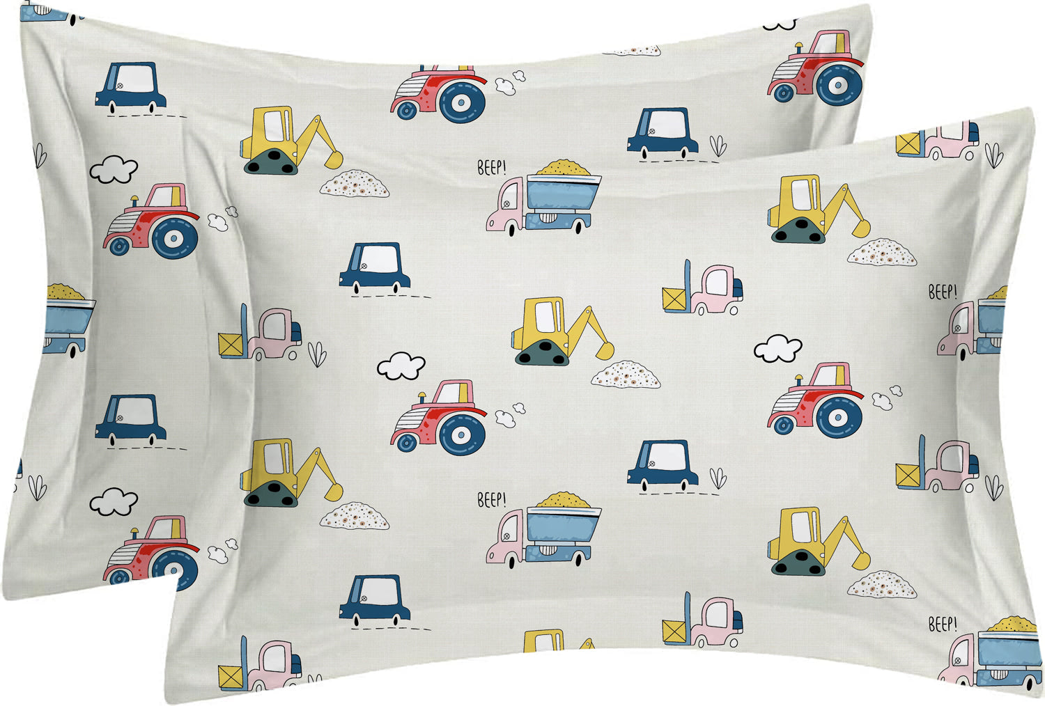 AEROHAVEN Microfiber Cartoon Flat Double Bedsheet with 2 Pillow Covers for kids
