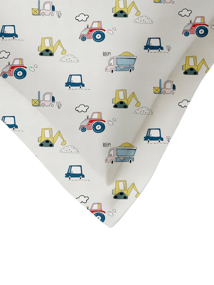 AEROHAVEN Microfiber Cartoon Flat Double Bedsheet with 2 Pillow Covers for kids