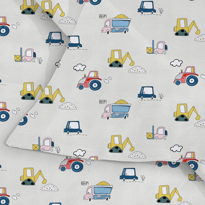 AEROHAVEN Microfiber Cartoon Flat Double Bedsheet with 2 Pillow Covers for kids