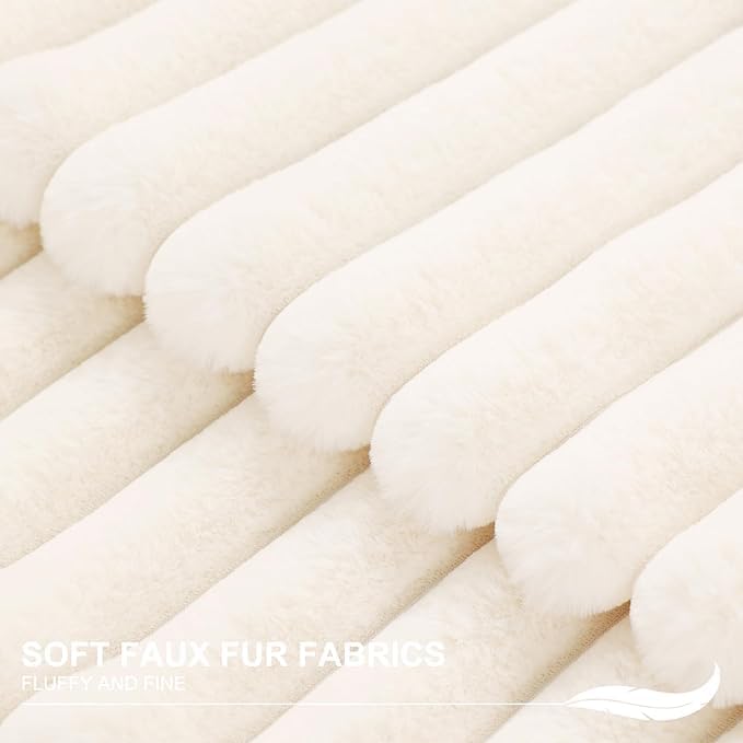 Set of 2 Premium Faux Rabbit Fur Plush Luxury Soft Fluffy Throw/Pillow Cushion Covers