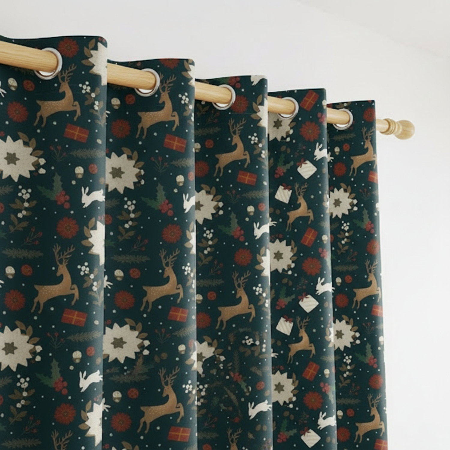 AEROHAVEN Velvet Christmas Curtains for Festive Home Décor and Gifting