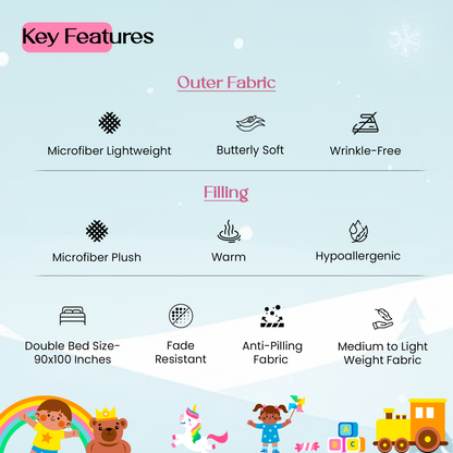 AEROHAVEN Soft Kids Comforter Hypoallergenic Microfiber Double Bed Quilt