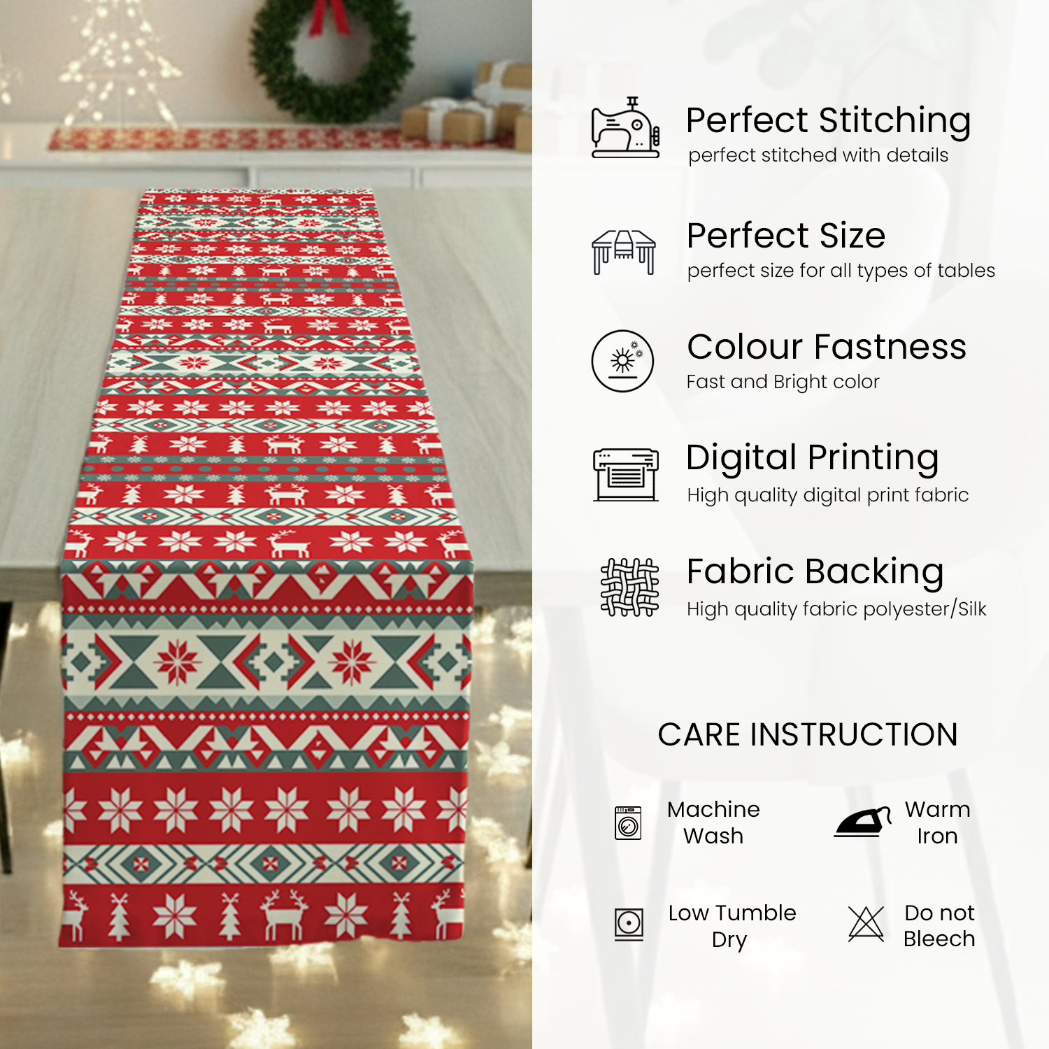 AEROHAVEN Christmas Dining Table Runner for Festive Home Décor and Gifting
