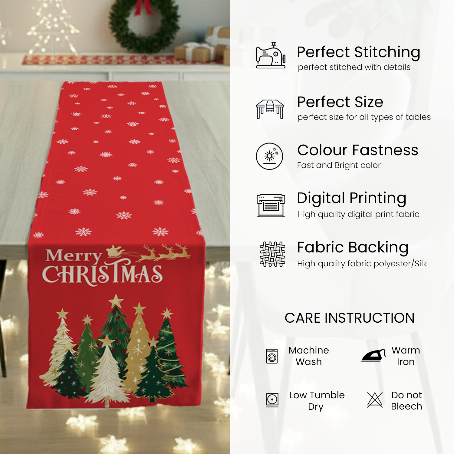 AEROHAVEN Christmas Dining Table Runner for Festive Home Décor and Gifting