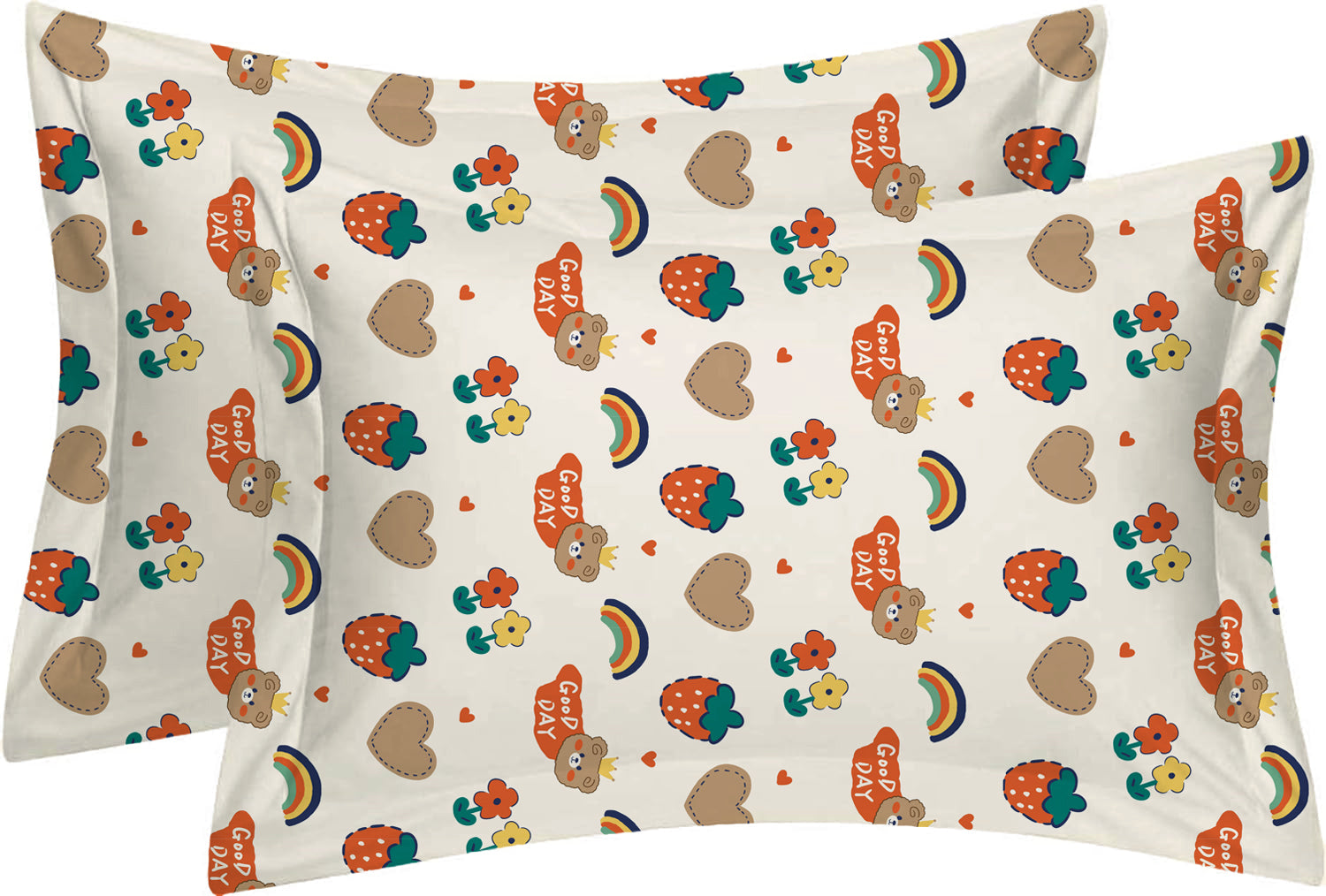 AEROHAVEN Microfiber Cartoon Flat Double Bedsheet with 2 Pillow Covers for kids