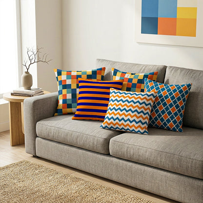 Set of 5 Jute Throw Pillow/Cushion Covers
