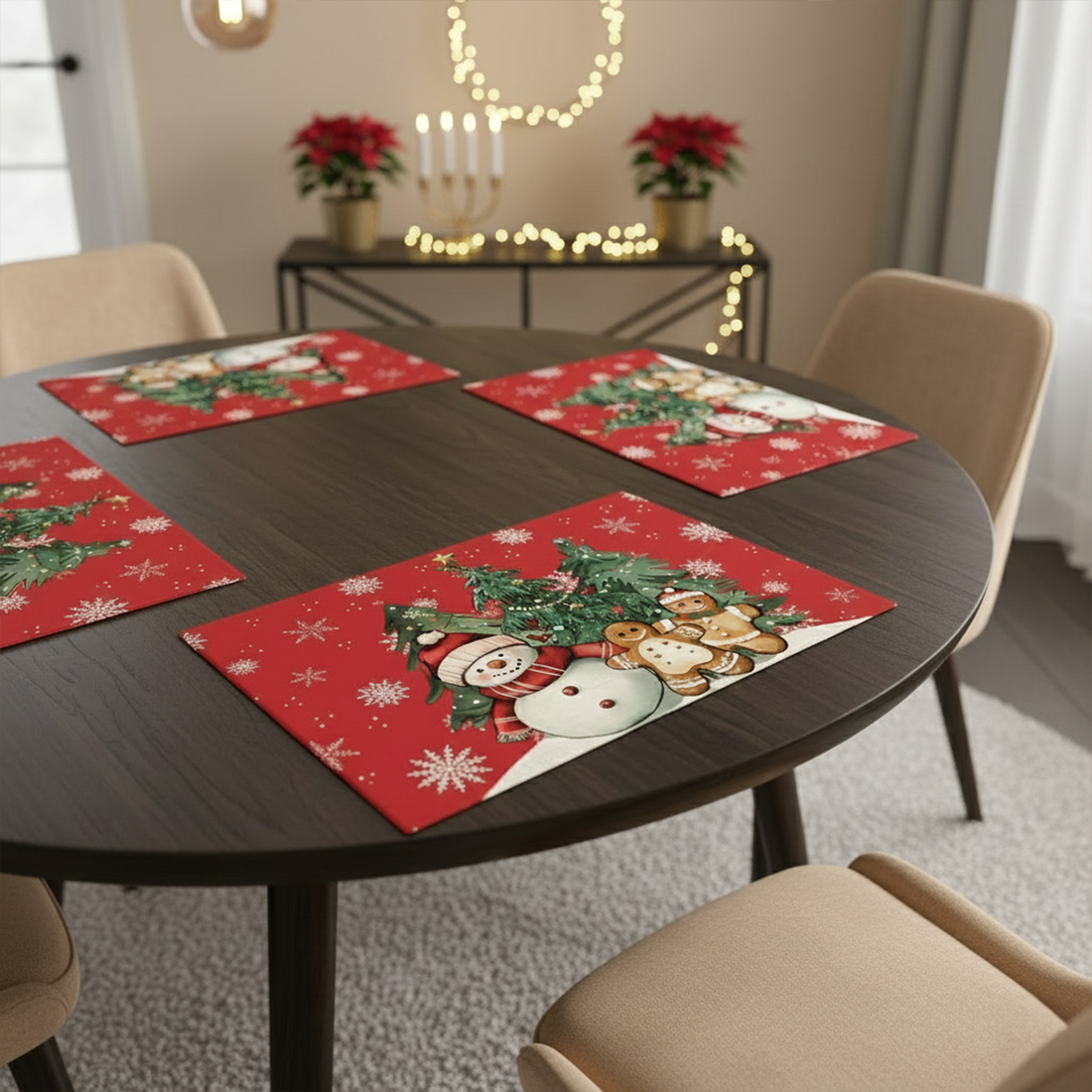 AEROHAVEN Christmas Dining Table Placemats for Festive Home Décor and Gifting