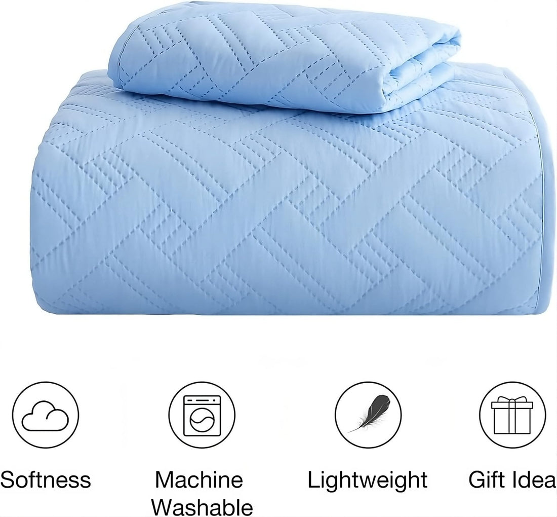 AEROHAVEN Glace Cotton Solid Bedsheet Set – Aqua, Double Bed
