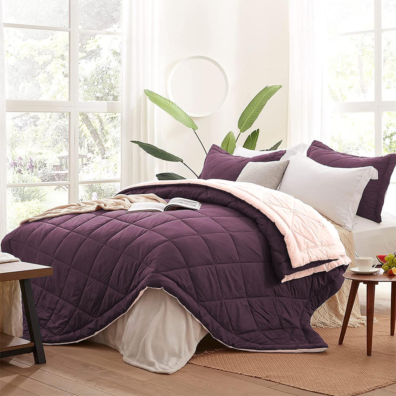 AEROHAVEN 220 GSM Microfiber All-Weather Solid Colour Bed Reversible Comforter AC Quilt Blanket