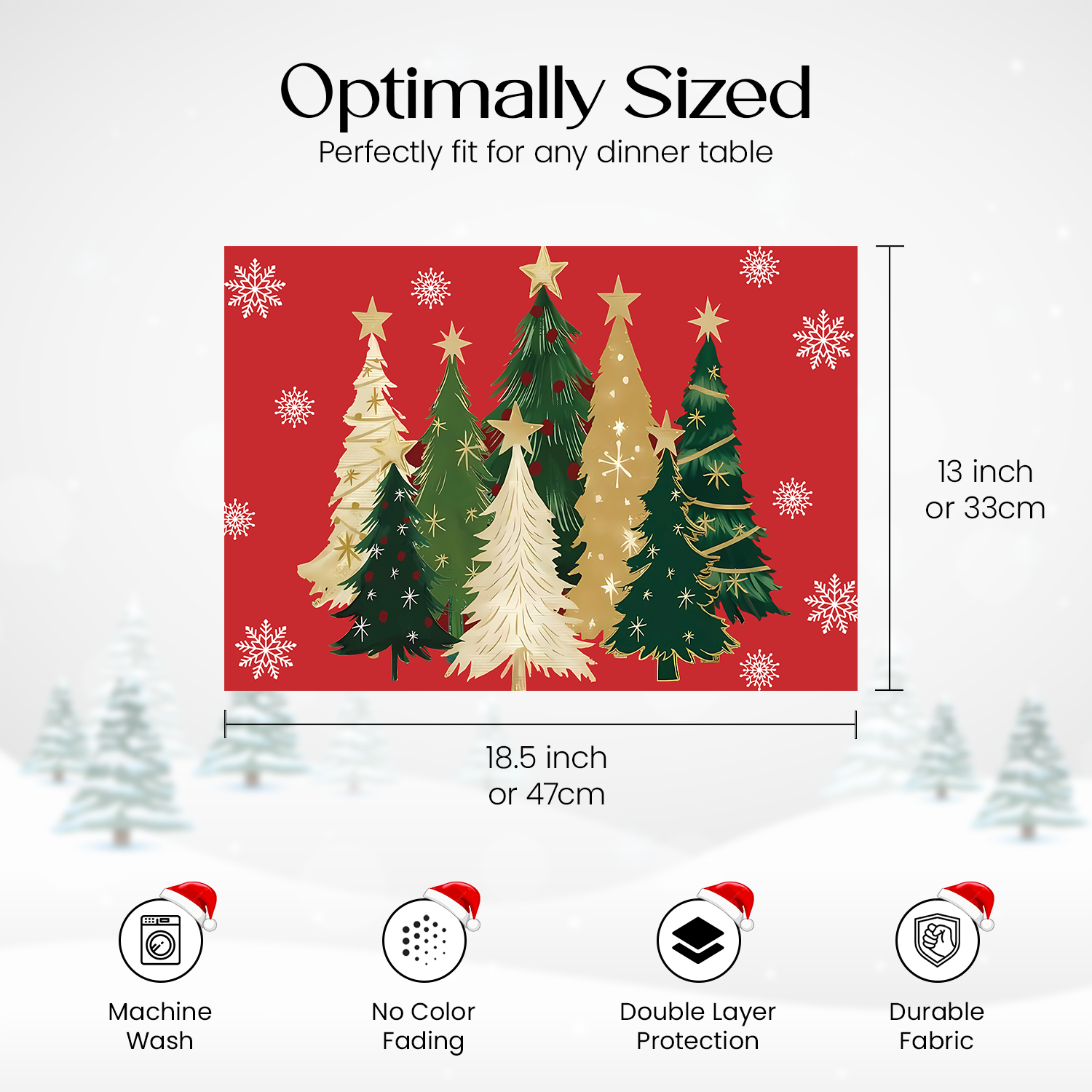 AEROHAVEN Christmas Dining Table Placemats for Festive Home Décor and Gifting
