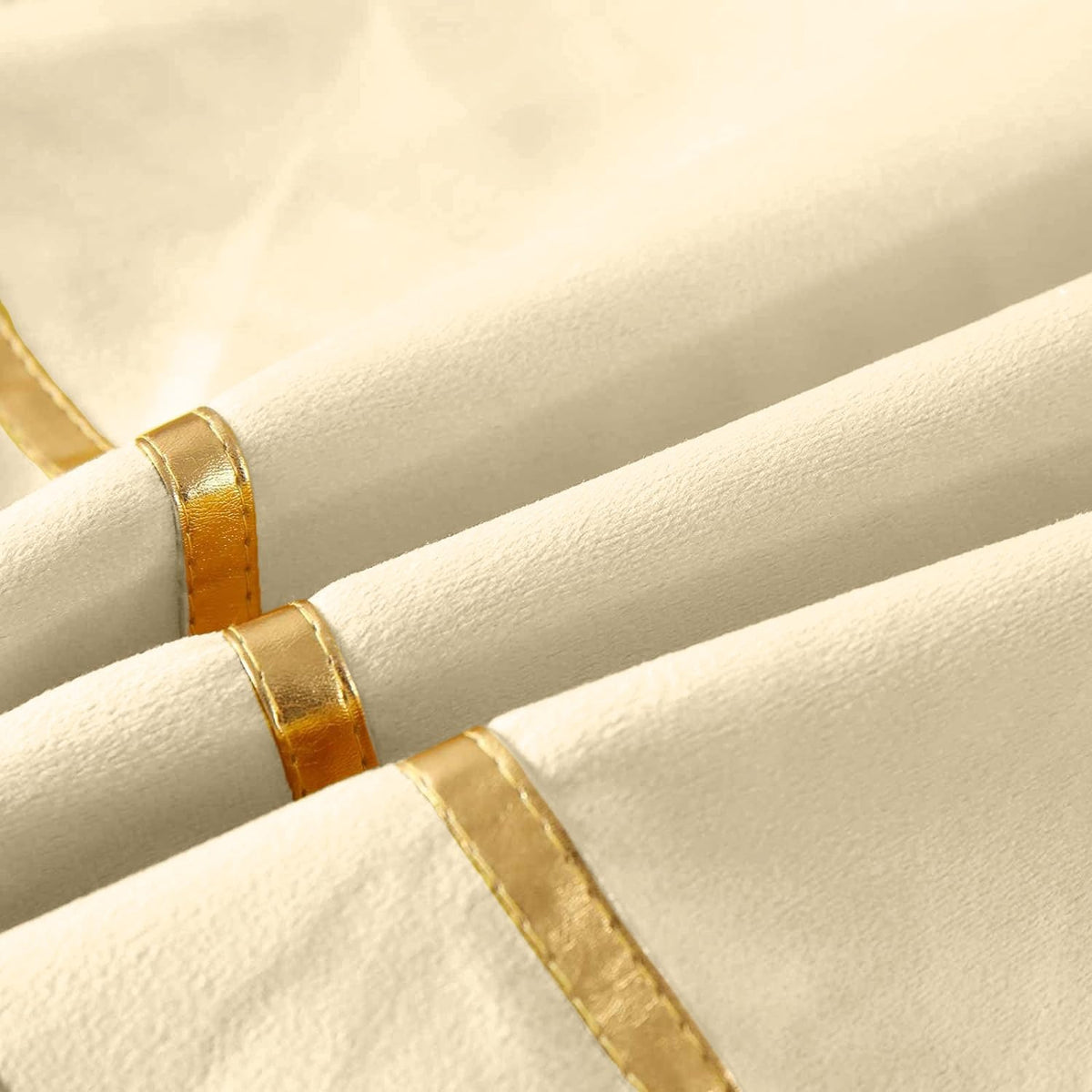 Premium Velvet Set of 2 Decorative Throw Pillow/Cushion Covers with Gold Stripes