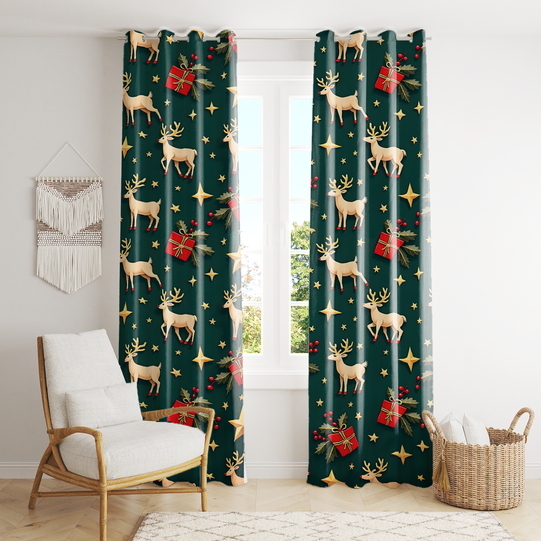 AEROHAVEN Velvet Christmas Curtains for Festive Home Décor and Gifting