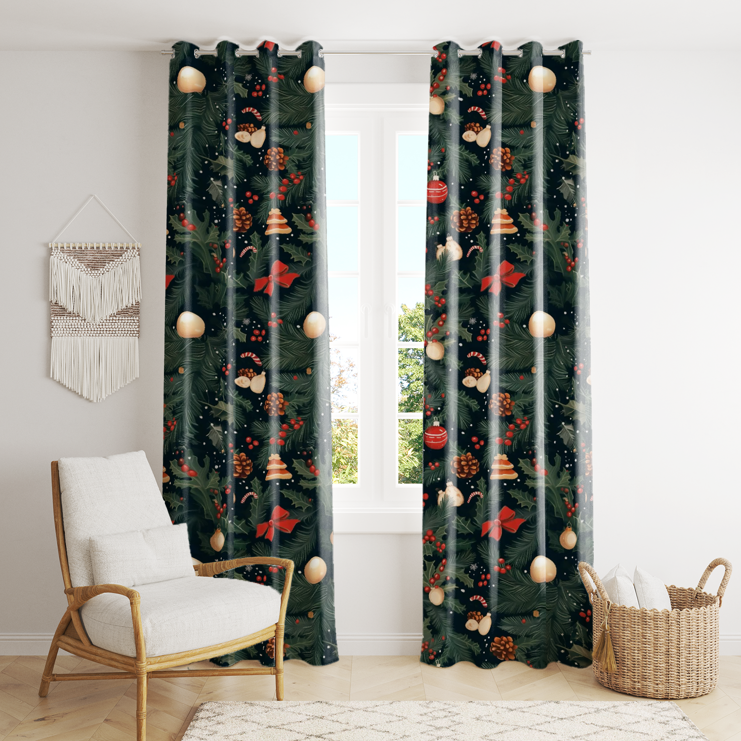 AEROHAVEN Velvet Christmas Curtains for Festive Home Décor and Gifting
