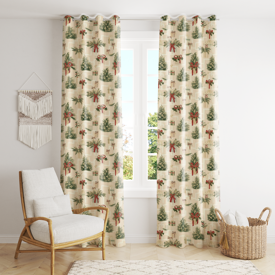 AEROHAVEN Velvet Christmas Curtains for Festive Home Décor and Gifting