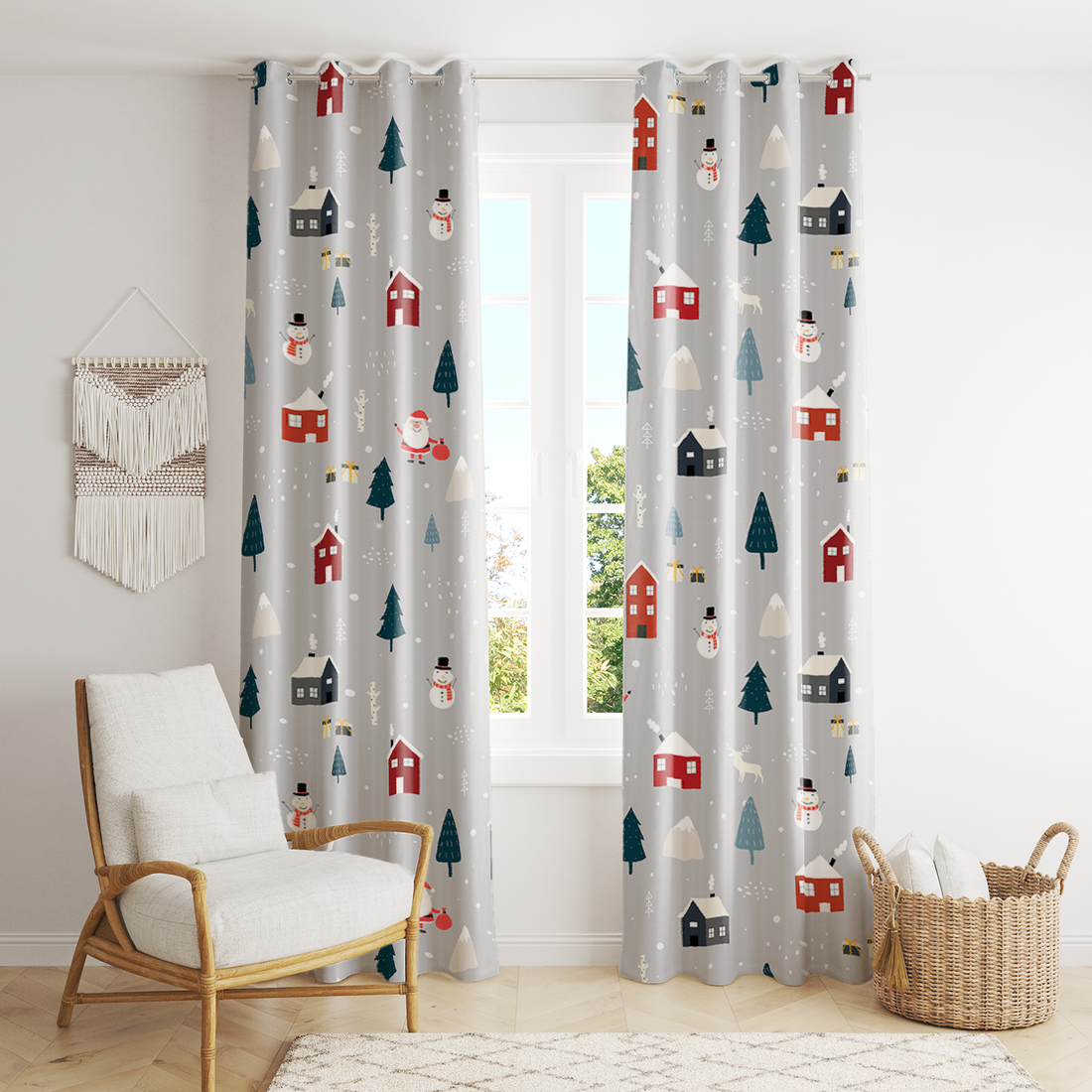 AEROHAVEN Velvet Christmas Curtains for Festive Home Décor and Gifting