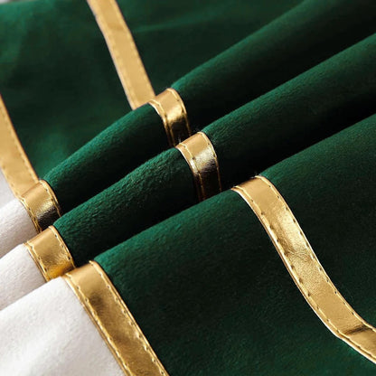 Premium Velvet Set of 2 Decorative Throw Pillow/Cushion Covers with Gold Stripes
