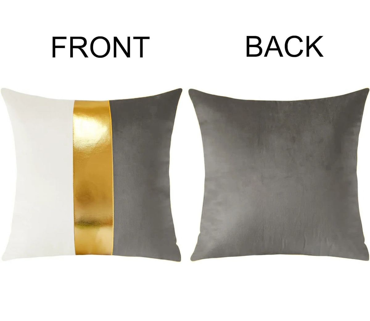 Premium Velvet Set of 2 Decorative Throw Pillow/Cushion Covers with Gold Stripe