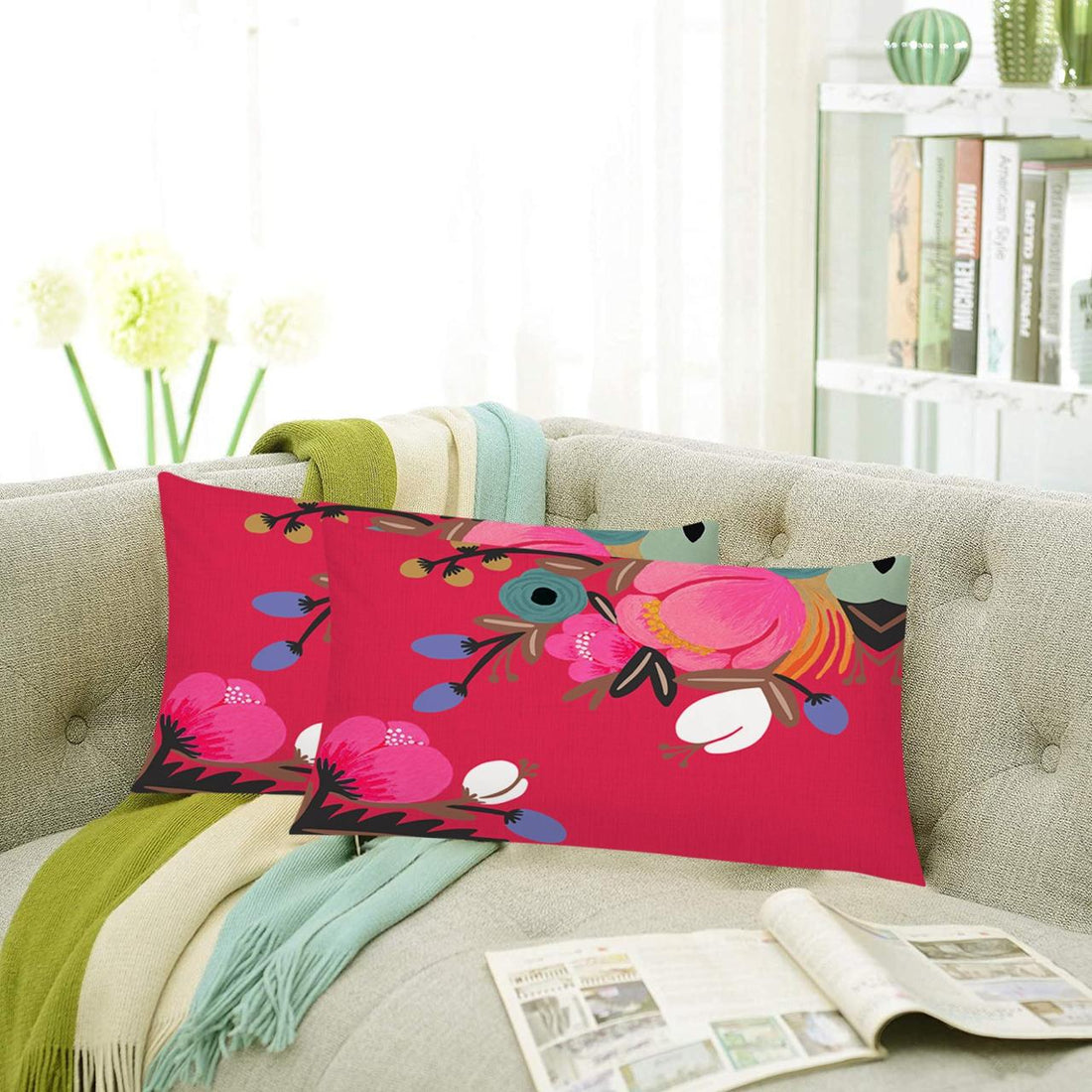 Set of 2 Designer Decorative Throw Pillow/Cushion Covers