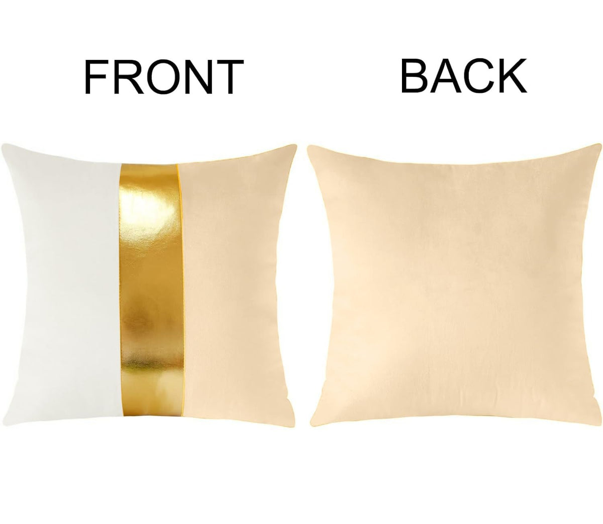 Premium Velvet Set of 2 Decorative Throw Pillow/Cushion Covers with Gold Stripe